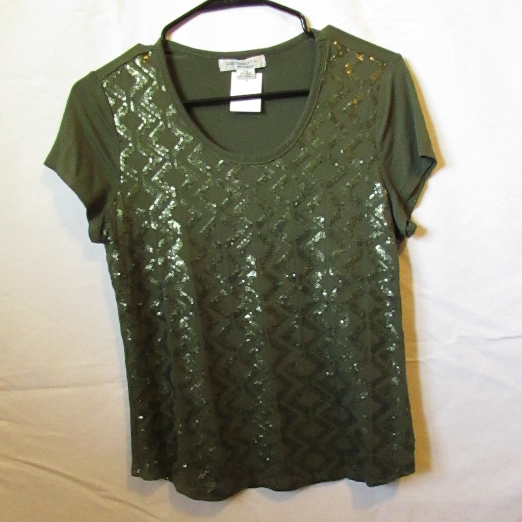 Liz Claiborne Green Sequin Blouse
